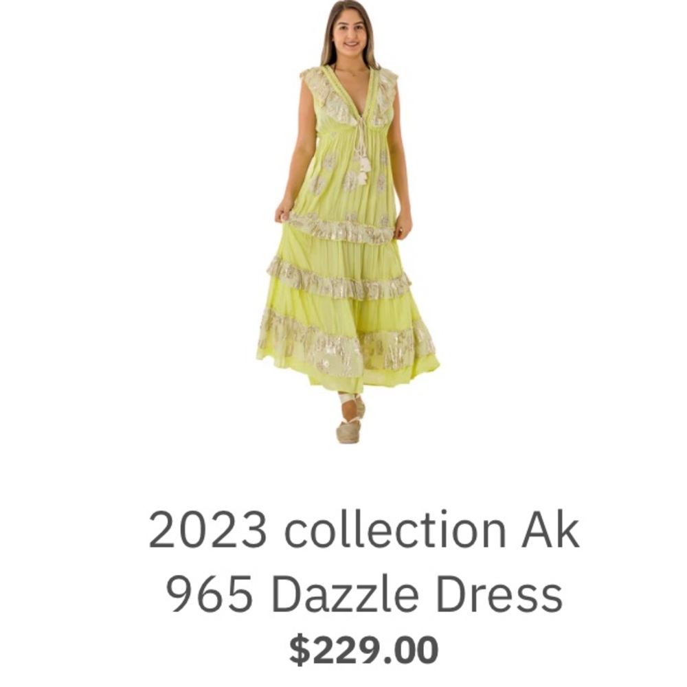 Ranees Miami - Embellished Lime Cotton Dress